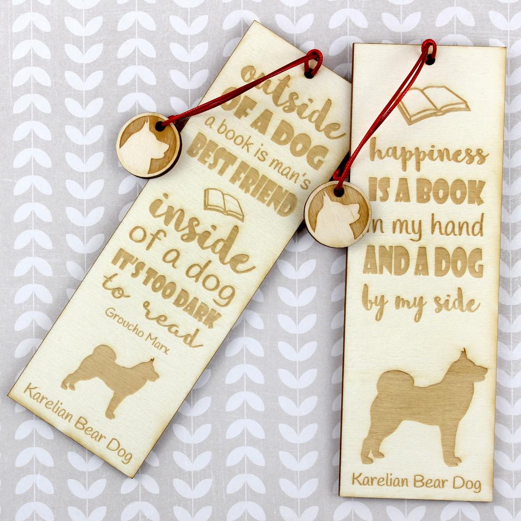 Karelian Bear Dog, Karjalankarhukoira – Dog bookmark, personalized bookmark – Design 01 | Art-Dog