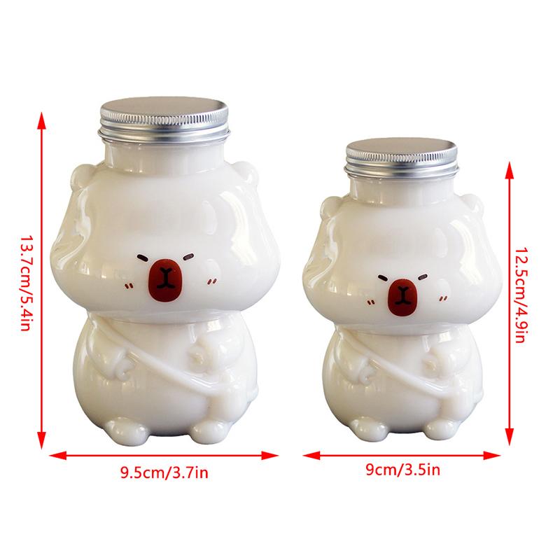 Бутылки для молока, сока, чая с капибарой 350/500 мл, мультяшная форма, пластиковая прозрачная чашка для напитков, герметичная банка для конфет и печенья