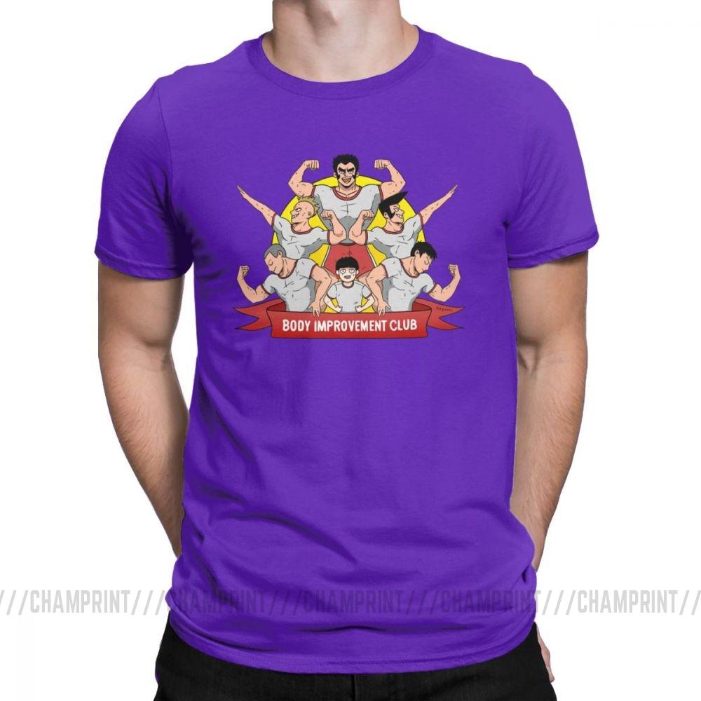 Men S T Shirt Mob Psycho 100 Body Improvement Club Humor 100 Cotton Tees Short Sleeve