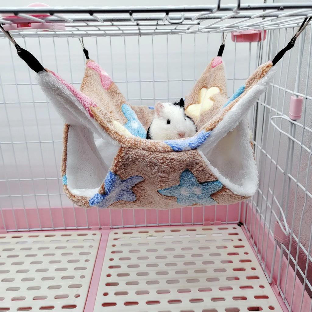 Pet Hamster Hammock Double-layer Sugar Glider,Warm Double Layer Hammock,Suspended Squirrel Sleeping Bag,Pet Supplies Warehouse