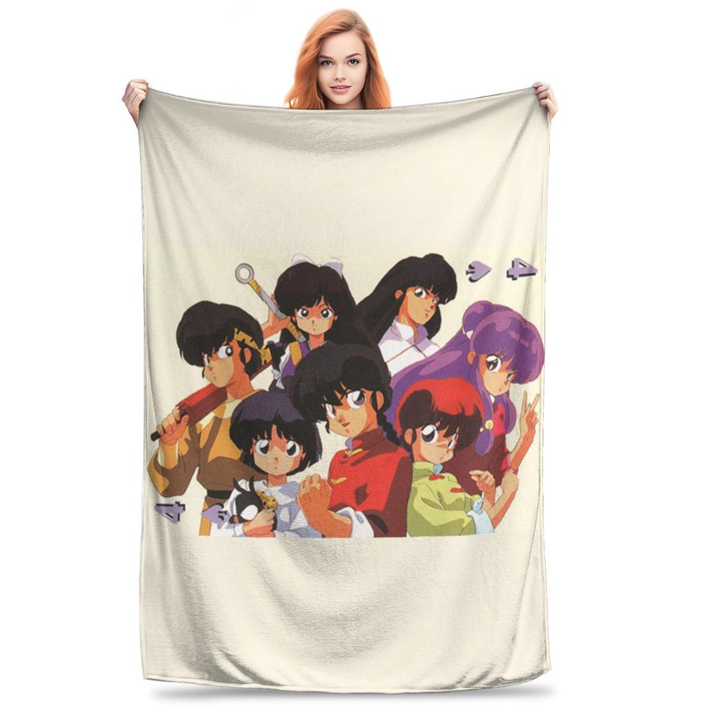 Пи-чан Рёга Потерянная свинья Ранма 1⁄2 Приключенческая комедия Одеяло Супермягкое Плед для дивана Постельное белье Путешествия Пледы Покрывало Квилт