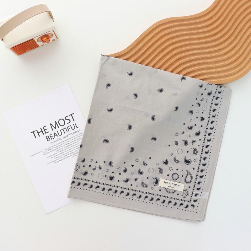 New Fresh Breathable Full-Cotton Kerchief Women's Soft Literary Decoration Small Square Scarf Retro Easy Matching Headband