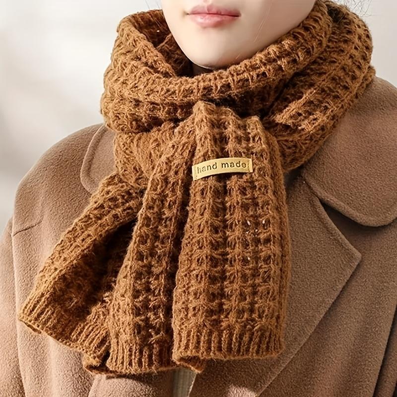 Women'S Soft Thick Winter Scarf - Elegant Solid Color In Black, Brown, White, Gray, Beige, Red - Warm & Stylish Luxury Neck Wrap