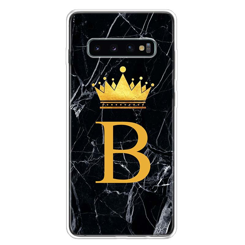 Чехол для телефона с буквенным алфавитом и короной AJ для Samsung Galaxy S10 Plus S20 FE S21 S22 Ultra S10E S9 S8 + S7 Edge J4