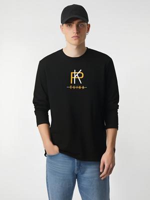 PK Plus Size Мужская футболка с длинными рукавами из чистого хлопка с круглым вырезом S-5XL