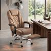 Ergonomic Office Chair with Massage Function, Footrest, Swivel, Rollable, Brown