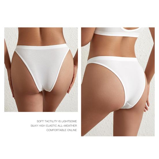 Women Thongs Low Waist Seamless Solid Color High Elasticity Anti-septic Soft Breathable Briefs Intimate Clothes