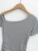 European & American Off-Shoulder Slimming Short-Sleeve Cropped Top - 2025 Spring/Summer Collection