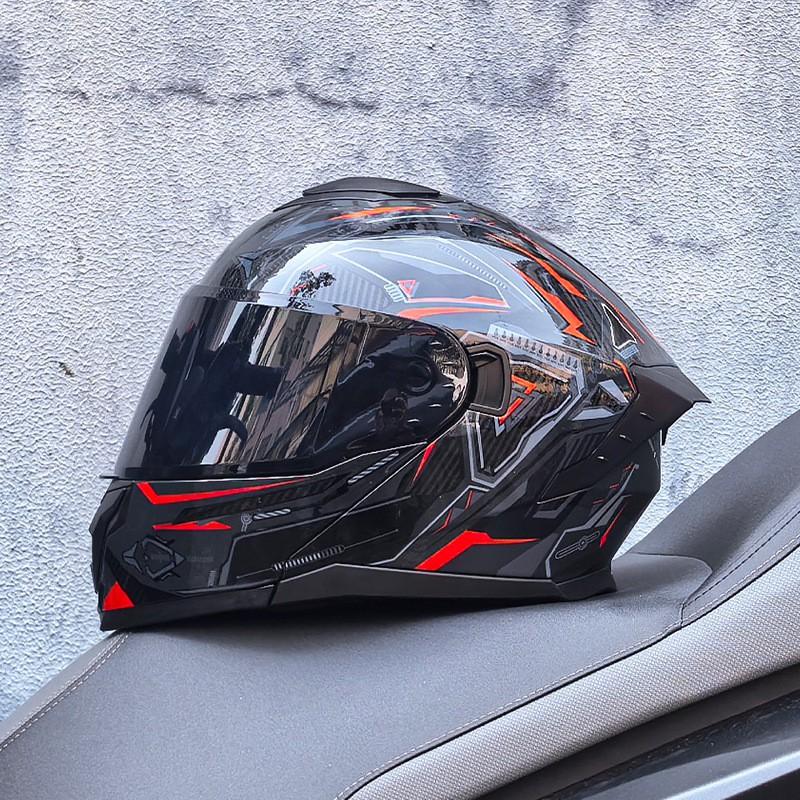 DOT ECE Certified Full Face Motorcycle Helmet Men Women Flip-Up Design ABS Shell All Season Use