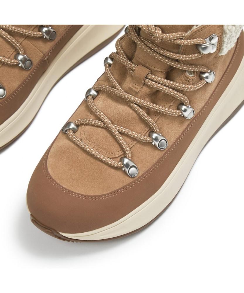 Fitflop [F-Mode] Women'S Teddy Collar Suede Lace-Up Boots - Desert Tan (Ft59K2B18B)