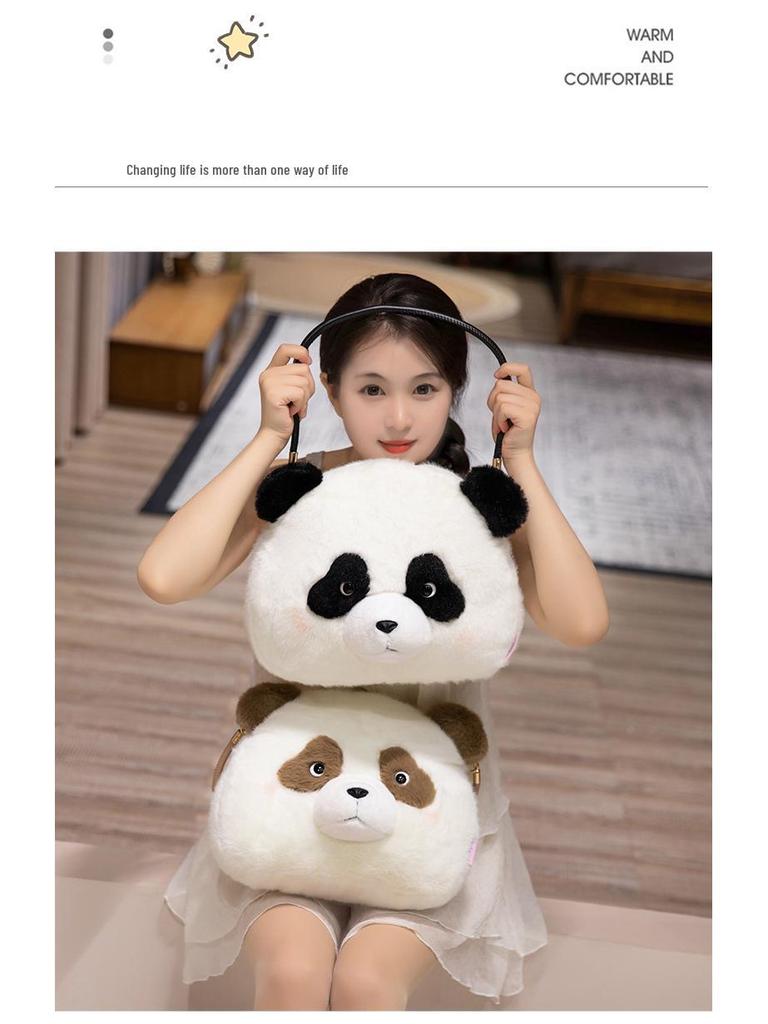 Korean Style Kawaii Panda Plush Crossbody Bag - Fashionable Winter Shoulder Bag for Women