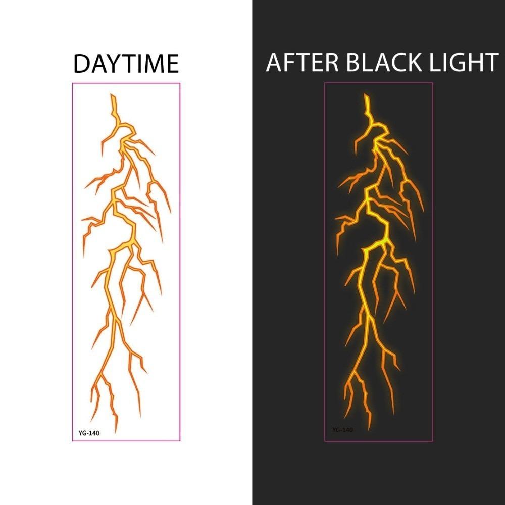 Black Light Fluorescence Tattoo Stickers Luminous Body Art Sticker Finger Hand Legs Arm