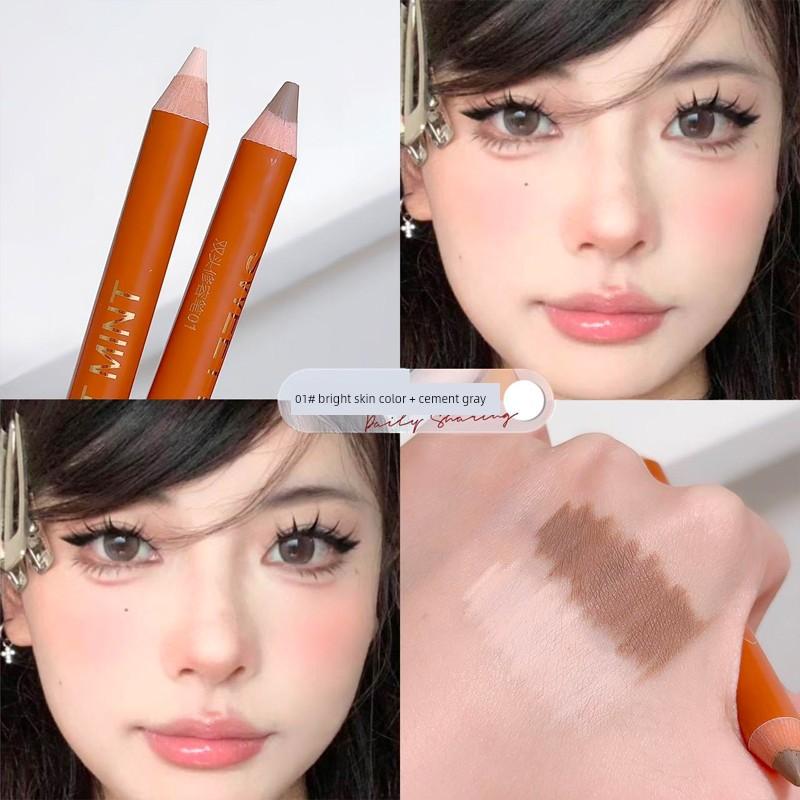 Dual-Ended 3D Highlighter and Contouring Stick for Face, Matte Brightening, Suitable for Under-Eye, Nasolabial Fold, and Nose Shadow