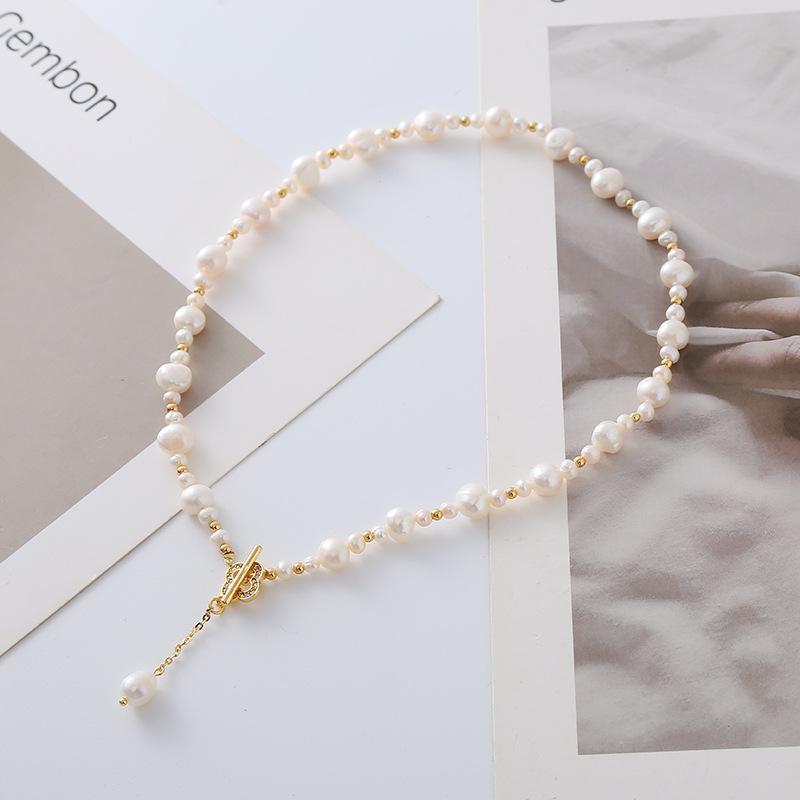 Новый нишевый дизайн, модное ретро-жемчужное ожерелье в стиле барокко, цепочка с клевером на ключицу, аксессуары для шеи, аксессуары для женщин