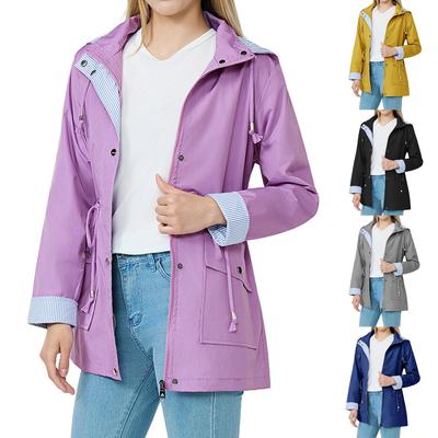 Женские плащи с капюшоном, легкая уличная водонепроницаемая ветровка с капюшоном, однотонный плащ, куртка больших размеров