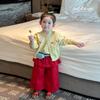Вязаный комплект с вышивкой для девочек FADOBABY