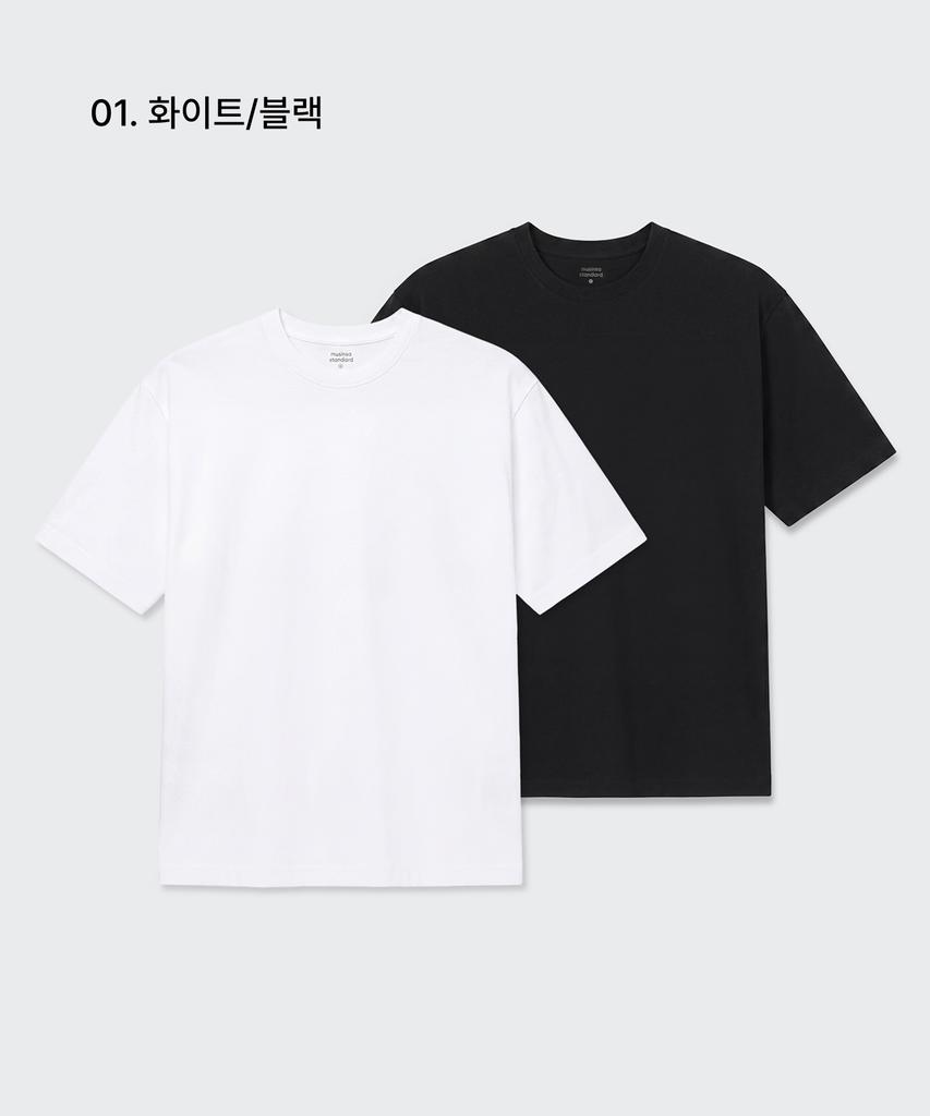 MUSINSA STANDARD Relaxed Fit Crew Neck T-Shirt 2 2-Pack