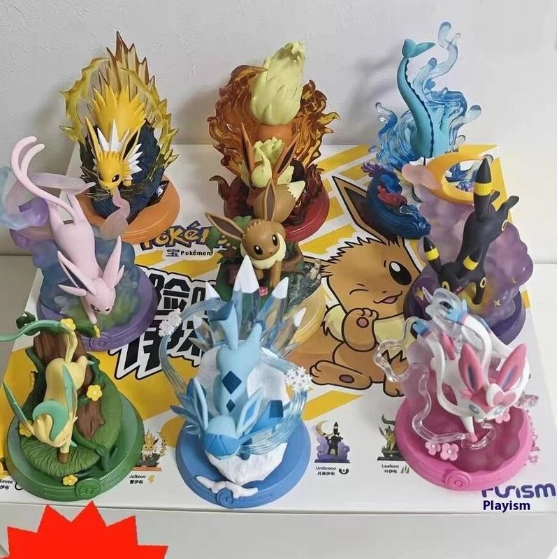 Горячая Bandai Pokemon Аниме Funism Оригинальное Приключение Семья Иви Слепой Куб Фигурка Действия Jolteon Sylveon Коллекция Детская Игрушка Подарок