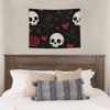 Halloween Gothic Tapestry Hippie Polyester Wall Hanging Skulls Roses Room Decoration Table Cover Psychedelic Tapestries