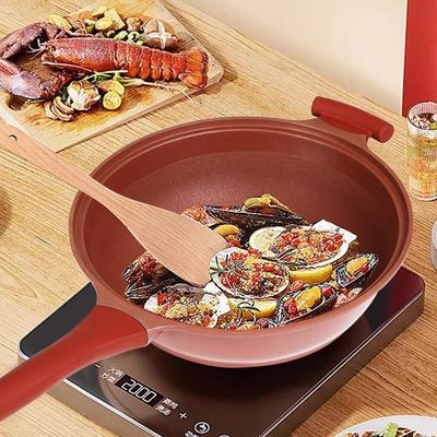 Глиняный вок с антипригарным покрытием и корзиной для пароварки, многофункциональная керамическая глиняная кастрюля диаметром 12,6 дюйма. Антипригарная кастрюля с микродавлением 2-в-1 с микродавлением и индукционным дном.