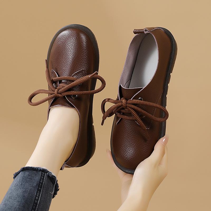 Женские топсайдеры, кожаные удобные туфли на плоской подошве для вождения, повседневные прогулочные туфли больших размеров, минималистичная обувь для беременных, женские демисезонные полуботинки