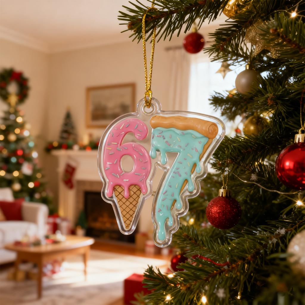 Акриловые рождественские украшения, Забавные украшения-подсказки с цифрами, Подвески