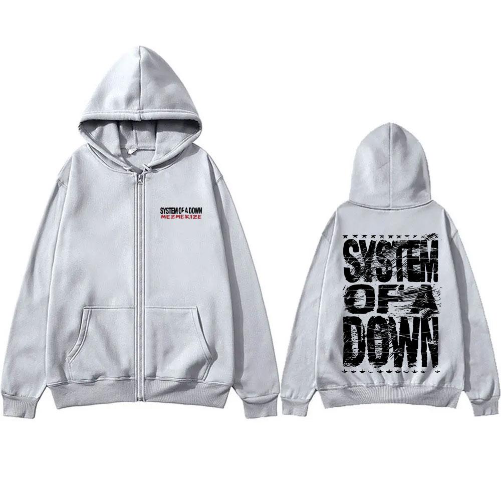 Винтажная рок-группа System of A Down Mezmerize с принтом на молнии, толстовка с капюшоном для мужчин и женщин, альтернативная металлическая музыка, куртка на молнии, толстовки с капюшоном