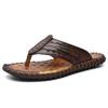Модные новые мужские нескользящие тапочки Летние мужские шлепанцы Кожаные Легкие Удобные Пляжные Балетки Домашние Тапочки Уличные Мужские Шлепанцы