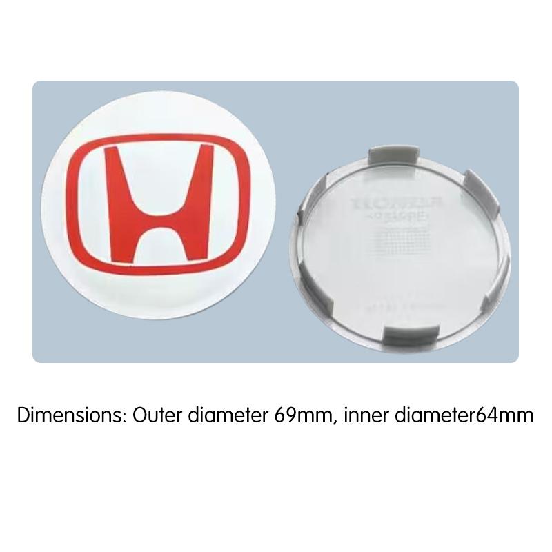 4Pcs 58/69mm Car Wheel Center Hub Center Caps Dustproof Covers Decoration For Honda Civic FIT Odyssey City Concept S1 Vezel XRV