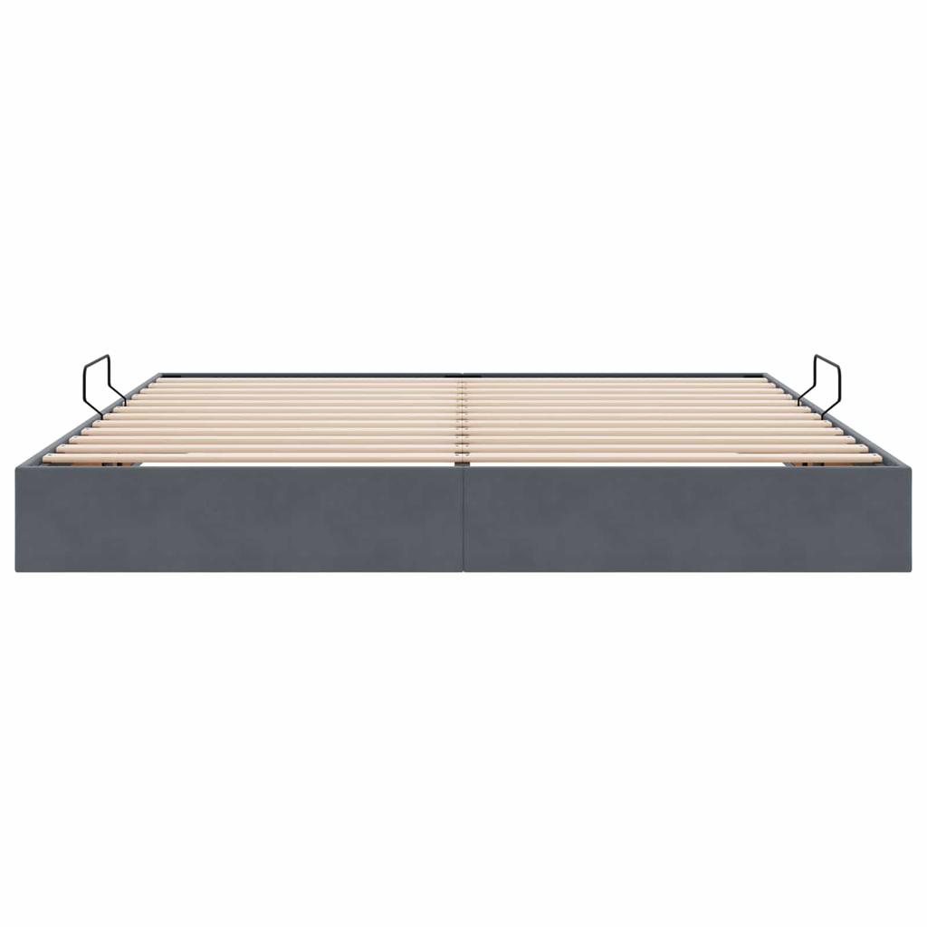 Ottoman Bed Frame with Storage Dark Gray 200 x 200 cm Velvet