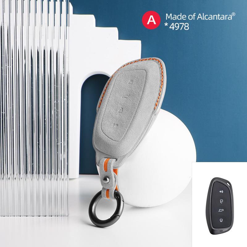 Чехол для автомобильного ключа для Haval DARGO XY H-DOG H6 M6 F7 2023 2024 Alcantara Smart Remote Keyless Cover Shell Protector Accessories
