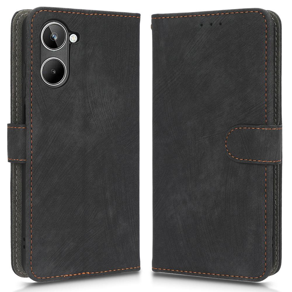 RFID Blocking Anti-scratch Phone Case For Realme 10 4G,Anti-fall Magnetic PU Leather Phone Cover with Wallet Stand