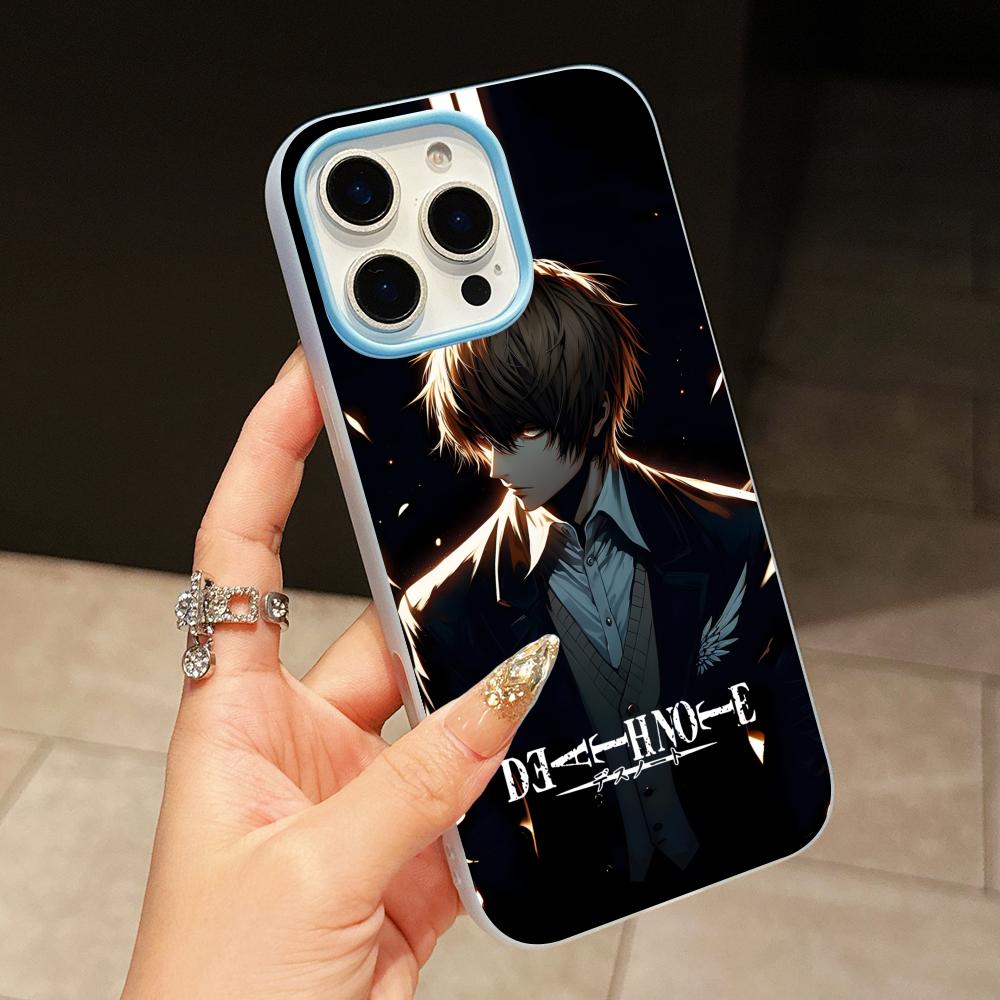 Чехол для мобильного телефона Death Note Kira Light Jelly Двухслойный Светло-голубой для iPhone 17 16 15 14 13 12 11 Air Pro Max Plus