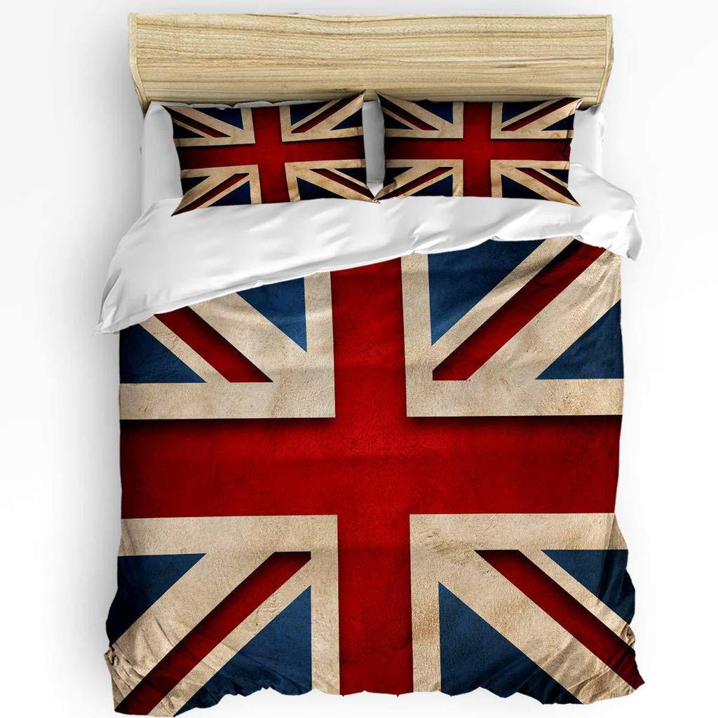 Simple British British Expired Three-Piece Digital Printing Quilt Cover Bedding Home Textiles