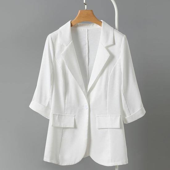 Женский летний костюм, пальто с лацканами 45355, облегающая повседневная куртка с рукавами и одной пуговицей