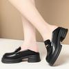 Туфли-лоферы женские из натуральной кожи в британском стиле ретро на платформе кожаные туфли на толстом каблуке черные туфли-одиночки