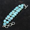 Solid 925 Sterling Silver Larimar Gemstone Silver Bracelet Gemstone Natural Larimar Bracelet