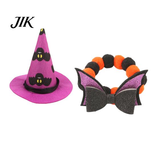 Holiday Gift for Pet Lovers Halloween Cat Costume, Bat Wings, Funny Witch Hat, Felt Cute Animal Party Decorations Festive Apparel Cats Small
