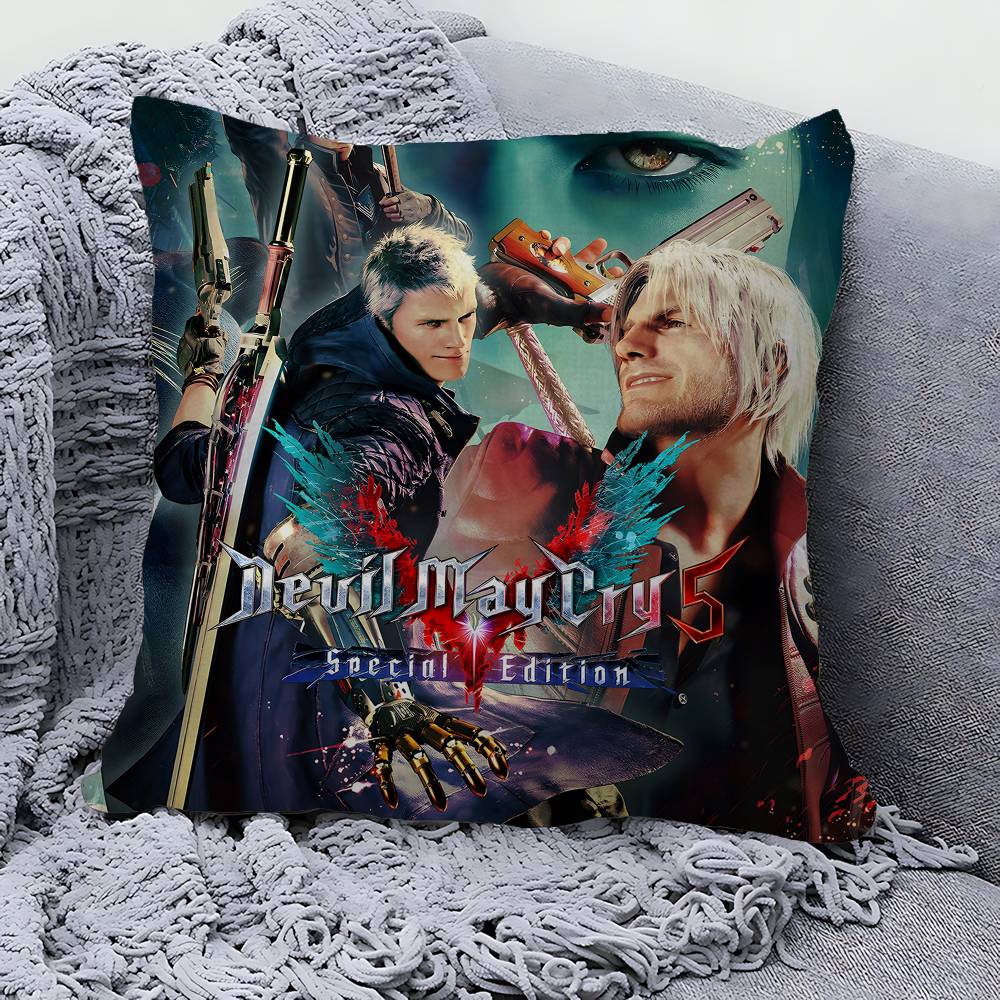 Подушка для игры Devil May Cry Аниме-подушка Наволочка для подушки на изголовье дивана-кровати Наволочка для подушки 45x45 см Модная
