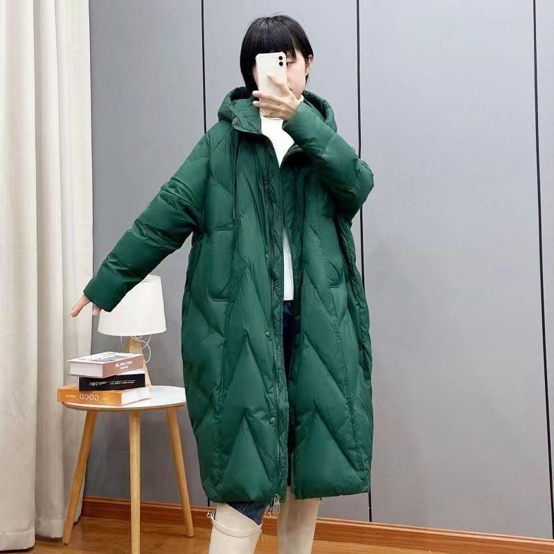 Oversized Winter Jacket Womens Chic Vintage Down Cotton Jacket Coat Thicken Warm Cotton Coat Windproof Hooded Puffer Parkas Coat