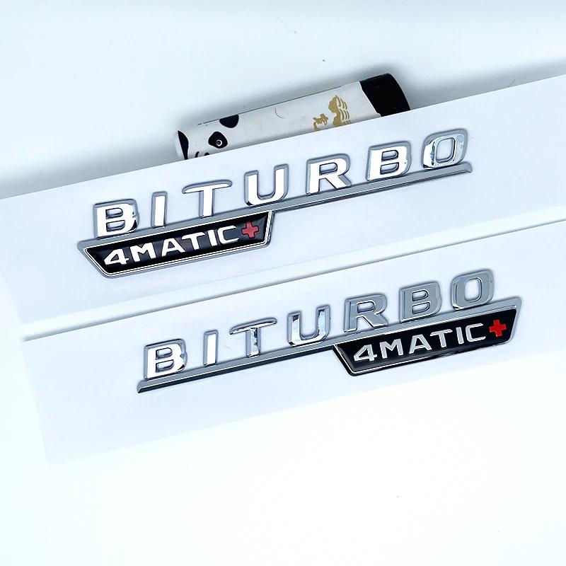 3D Flat Fo Turbo BITURBO V8 BITURBO 4MATIC 4MATIC+ V8 V12 BITURBO Plus Emblem for Benz GT Car Fender Side Sticker BB1
