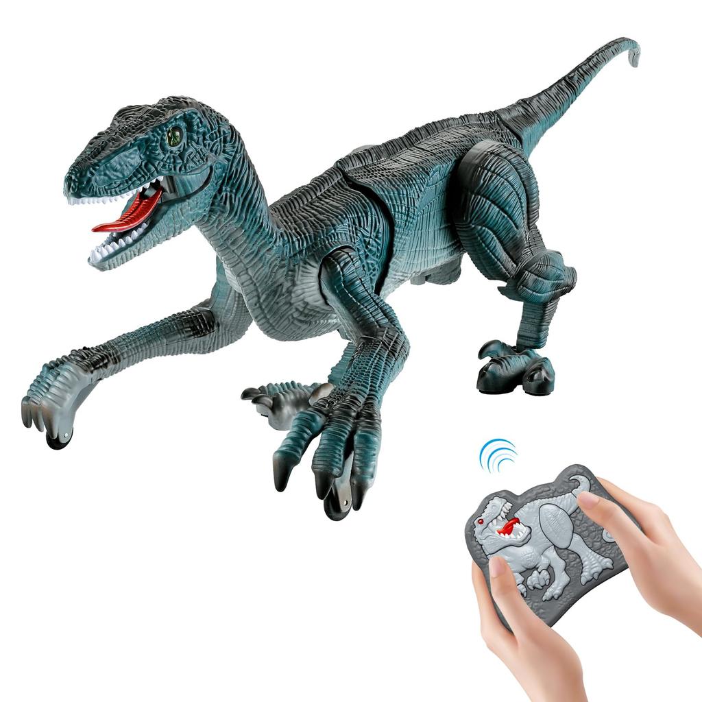 ROBOT PLAZA Dinosaur for Birthday Gift for Boys Ages Elementary School Students Radio-Controlled Toy, Moving, Roaring, Lighting, Spraying, Walking,