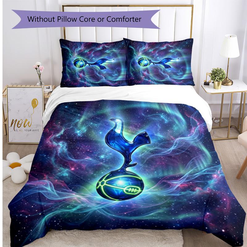 Tottenham Hotspur Pattern Printed 3PCS Bedding Set Soft Skin-Friendly Washable Duvet Cover & Pillowcases Set All Season Bedroom