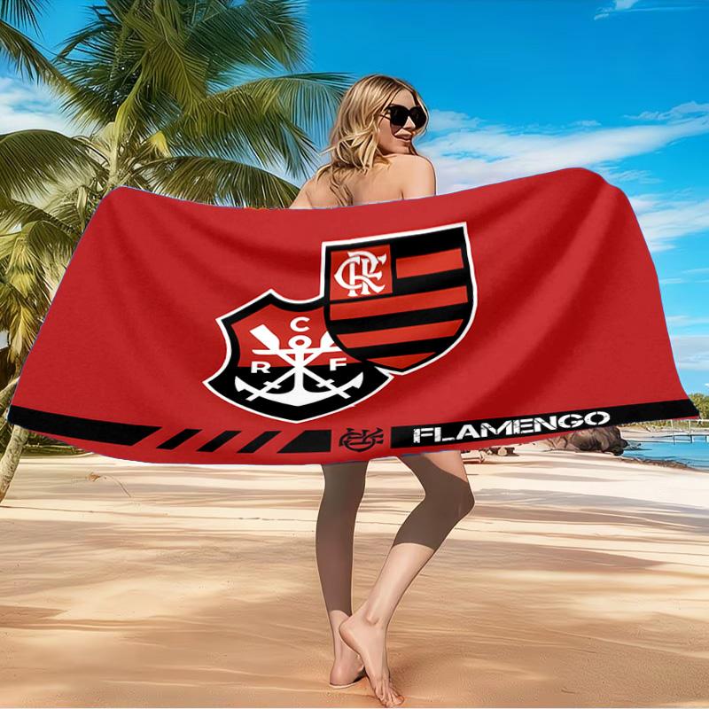 1PC FLAMENGO Emblem Design Beach Towel, Microfiber Beach Towel, Perfect For Pool, Beach, Travel, Home Decor Beach Party Fan gifts