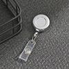 1pc Clip ID Name Card Metal Anti-Lost Clip Badge Holder Lanyards Retractable Key Ring