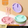 Silicone Suction Placemat Set: Baby & Toddler Food-Grade Heat-Resistant Fork, Spoon & Divided Plate