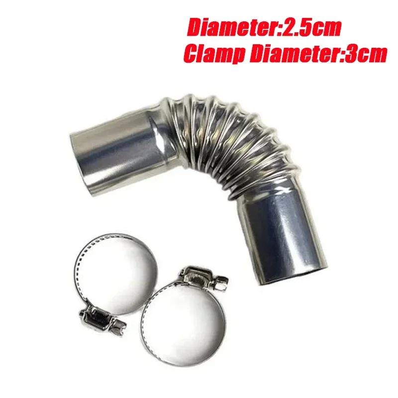 Exhaust Pipe 120/150/200CM Stainless Steel Flexible Exhaust Hose with 2pcs Exhaust Clamp Car Generator Air Diesel Parking Heater