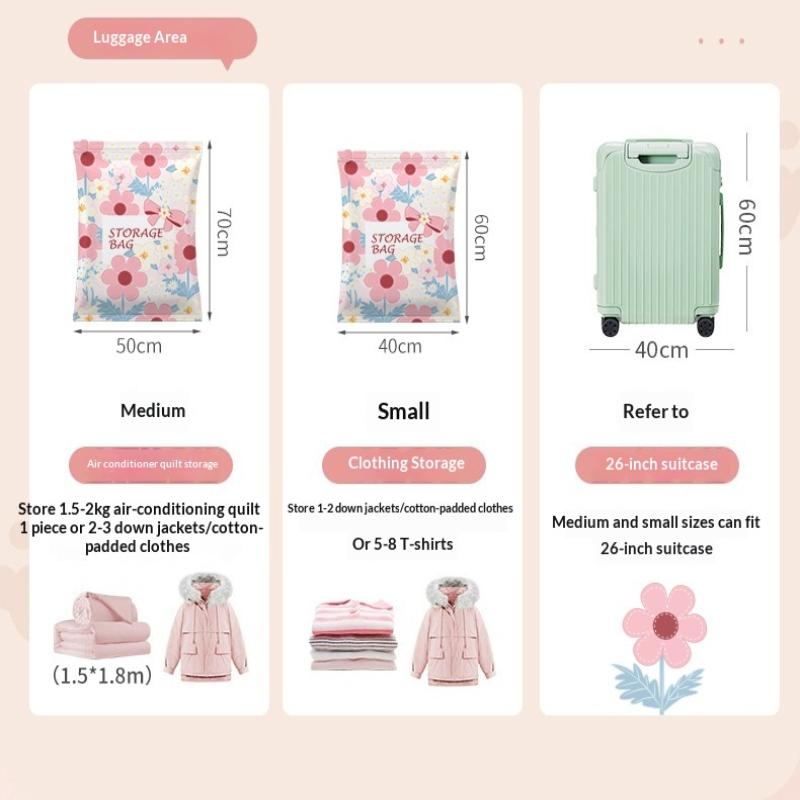 Вакуумный пакет для хранения, Экономичные пакеты, Компрессионные для одеял и покрывал, С герметичным замком, Одежда, Организатор для путешествий