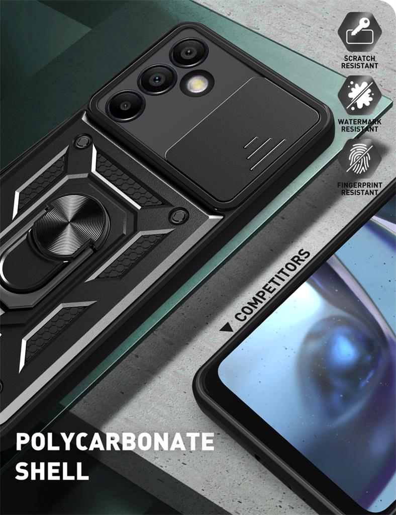 For Samsung S24 FE Case Car Magnetic Ring Stand Holder Phone Case For Samsung Galaxy S24 FE S24FE Slide Camera Armor Back Cover