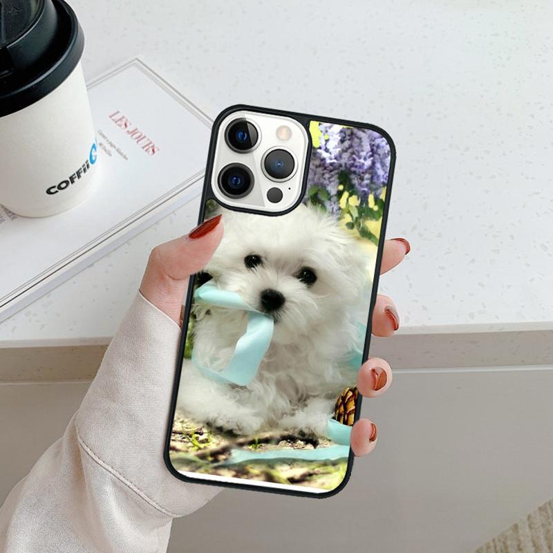 Щенок Мальтийской болонки Милый чехол для телефона для iPhone 17 Air 16 pro max 15 14 plus 12 13 Защитная крышка coque